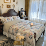 This duvet cover is soft and elegant. It adds a touch of class to my bedroom. Im very pleased with it!