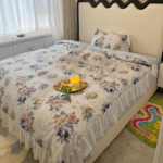 I find this duvet cover to be soft and lovely. Its made my bed feel so much more inviting. I highly recommend it!