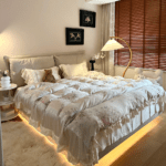 This duvet cover is very comfortable! The bedding sets are high quality and have made my bed feel so inviting. I can’t imagine sleeping on anything else now!