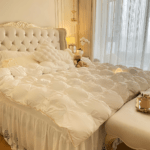 This bedding set is great! The bed sheets are soft, and the duvet covers are stylish. The pillowcases are also very comfortable. It adds a cozy touch to my bedroom, and I love snuggling into it every night!