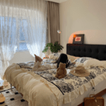 it adds a touch of elegance to my bedroom!This bedding is perfect for cozy nights! Its soft, warm, and the double-gauze construction makes it lightweight yet durable. I love the pattern