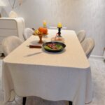 This tablecloth is stylish and affordable! It looks fantastic on my table and is very easy to maintain. Im very pleased with my purchase!