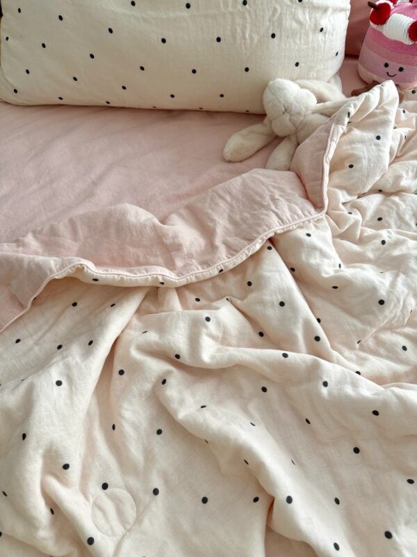 Polka Dot Cotton Double - Layer Gauze Summer Comforter