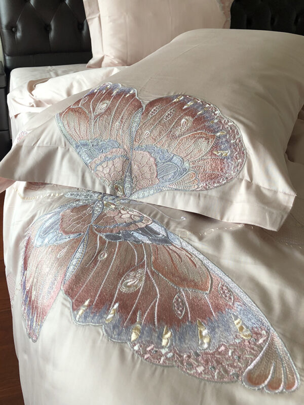 Pure Cotton Butterfly - Embroidered Bedding Set